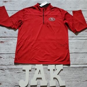 🆕️ NFL San Francisco 49ers Apparel Red Quarter-Zip Pullover ❤️